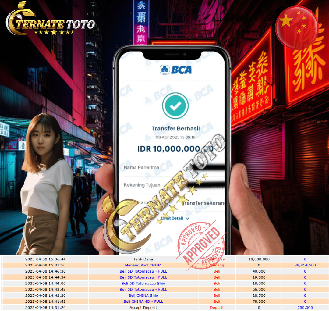 TERNATETOTO - MENANG CHINA POOLS Rp. 10,000,000,-